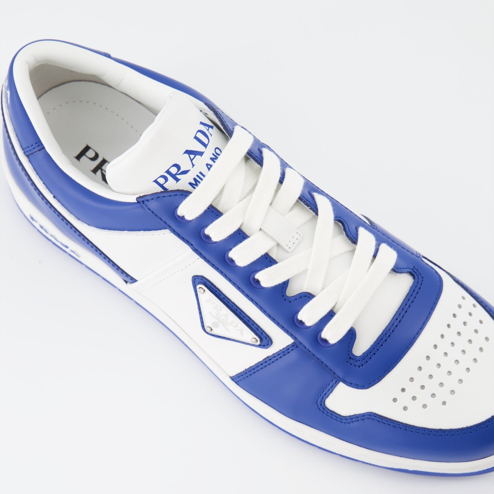 Prada, luxury sneakers, blue-white sneakers, men's fashion, high-end footwear