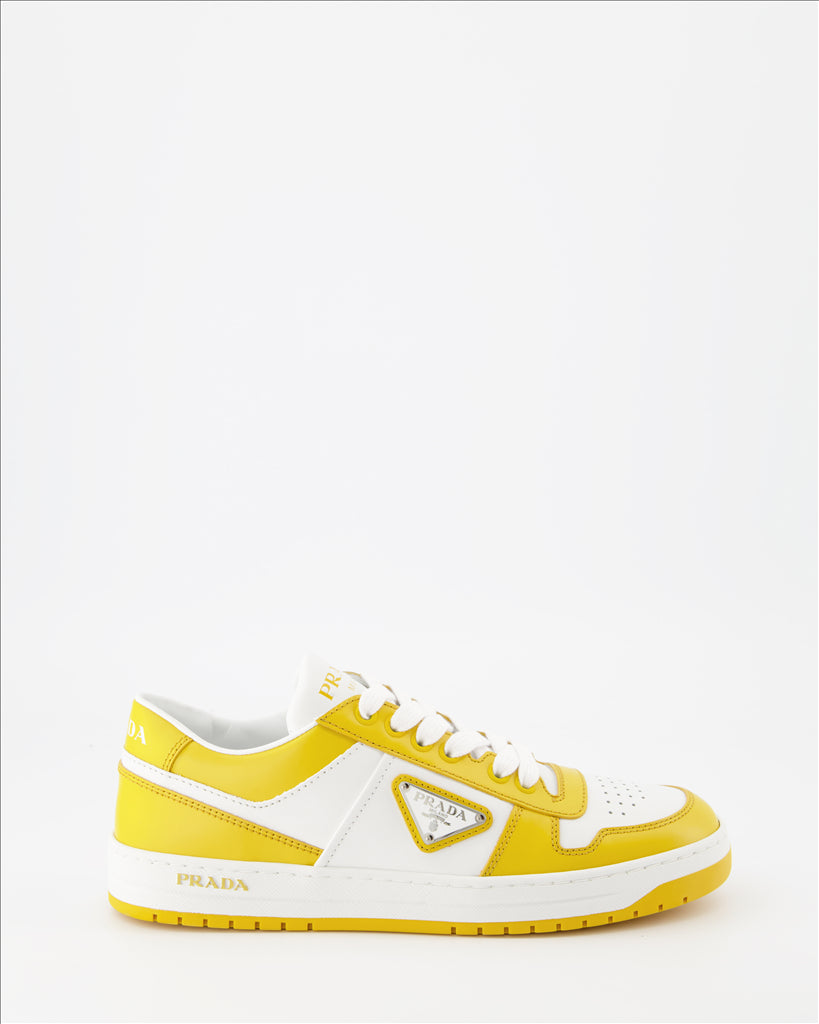 Prada, women's sneakers, luxury footwear, Downtown yellow, urban style