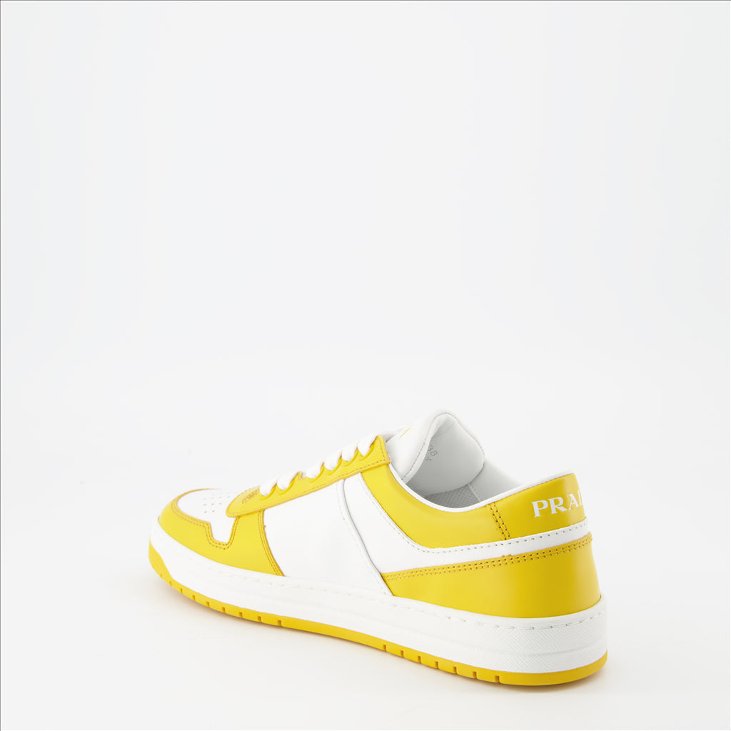 Prada, women's sneakers, luxury footwear, Downtown yellow, urban style