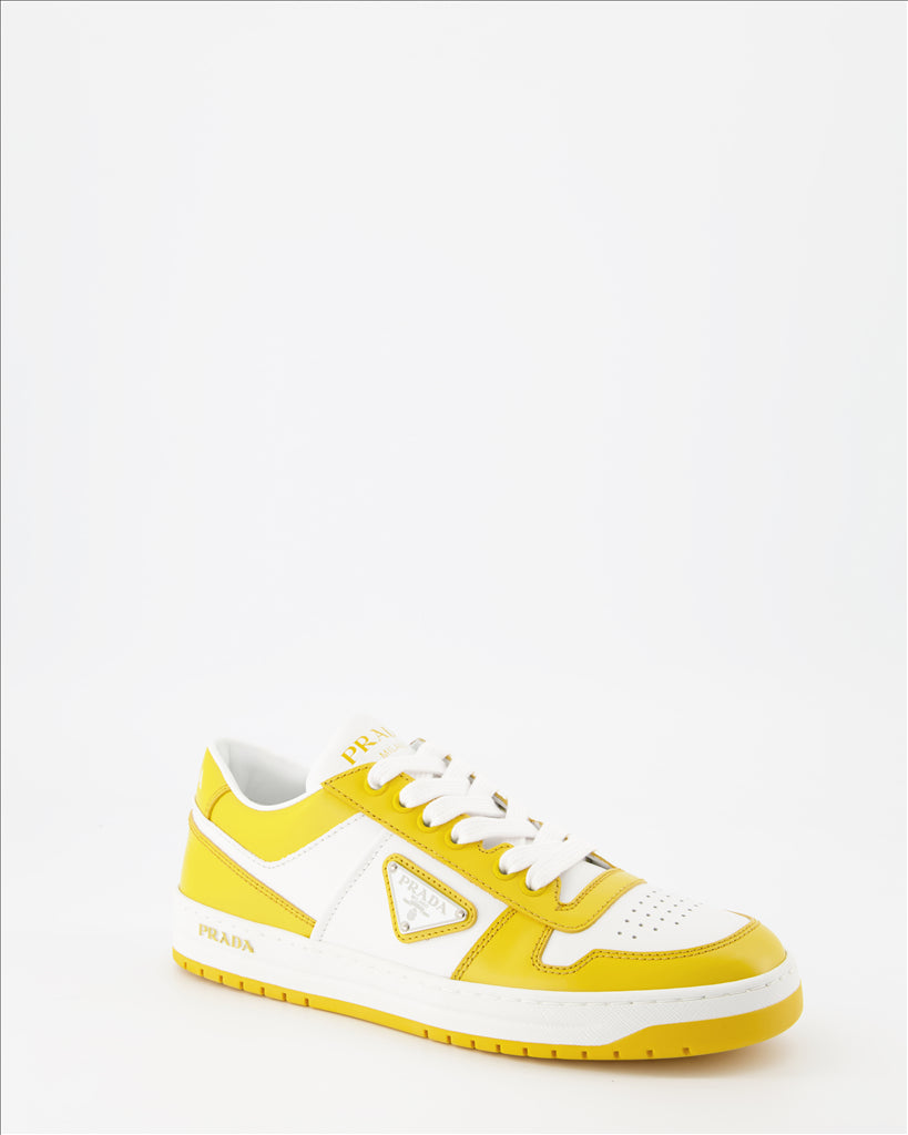 Prada, women's sneakers, luxury footwear, Downtown yellow, urban style