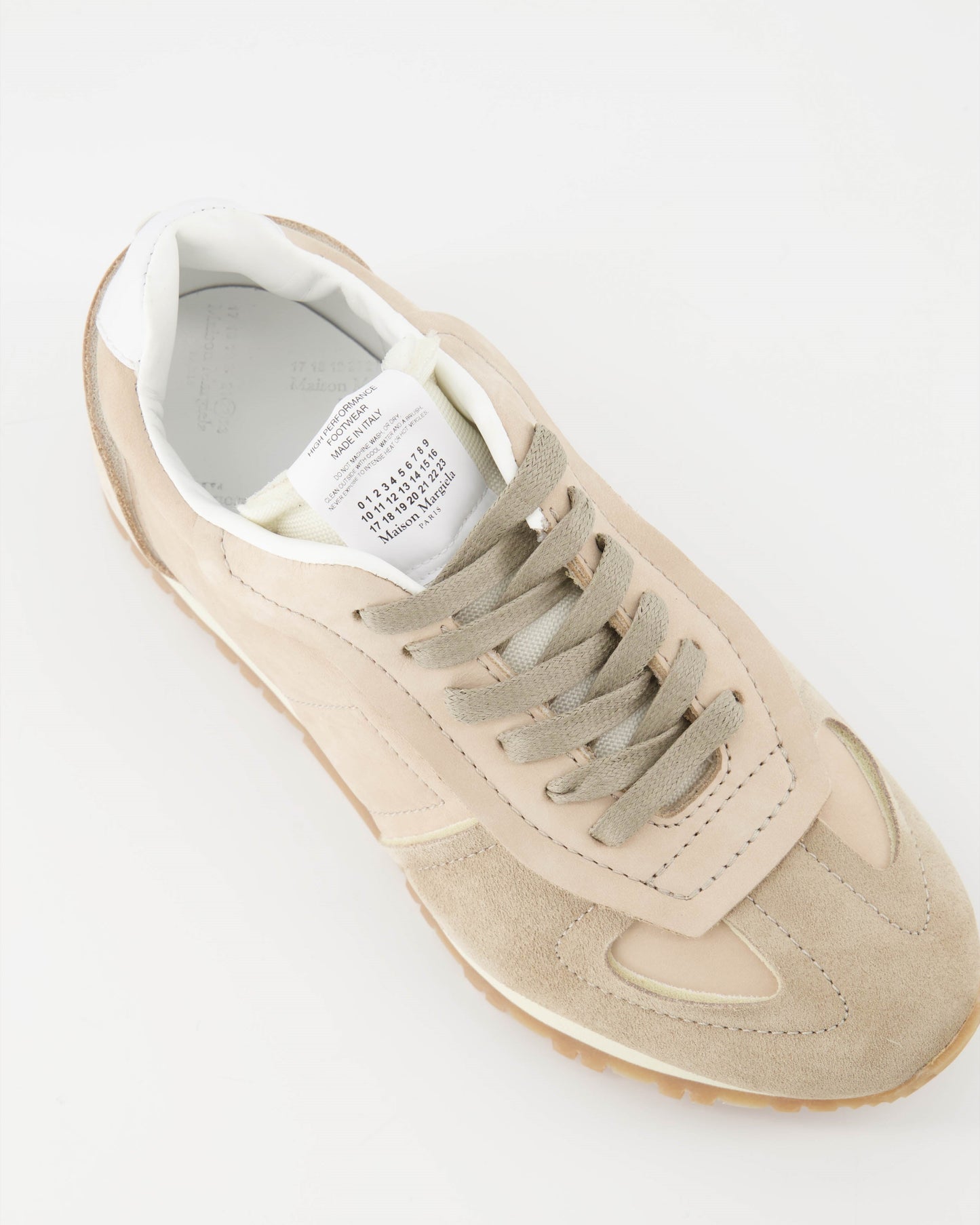 Women's sneakers, Maison Margiela, beige suede, luxury, elegance