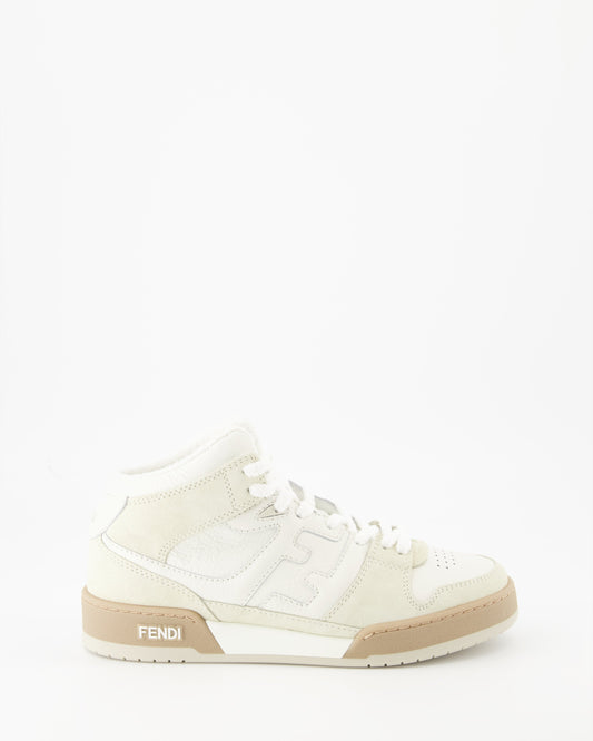 Fendi Women's, High-Top Sneakers, Casual Luxury, Two-Tone Design, Rubber Sole