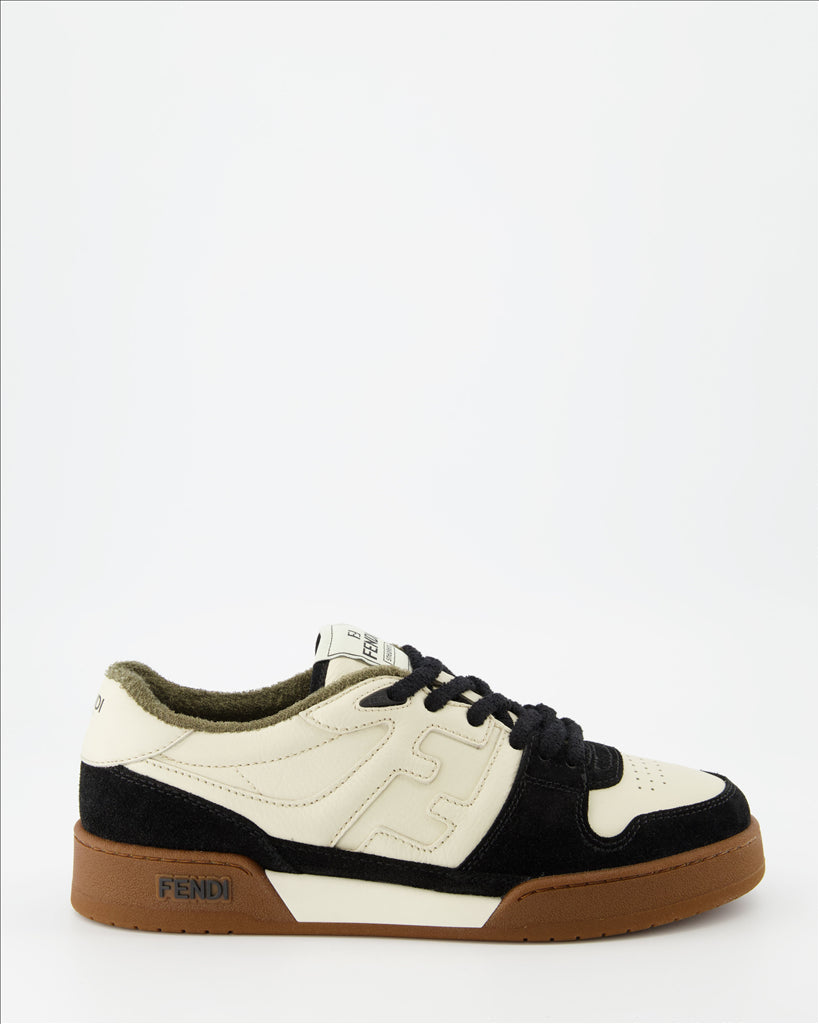 Image of Fendi Match Black-Beige Sneakers by Fendi for Men - Season Autumn-Winter 2024 - Right Side View