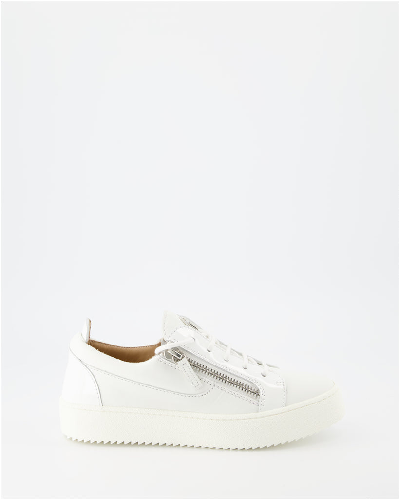 Giuseppe Zanotti, Frankie Sneakers, White Sneakers, Women's Luxury Footwear, Designer Sneakers