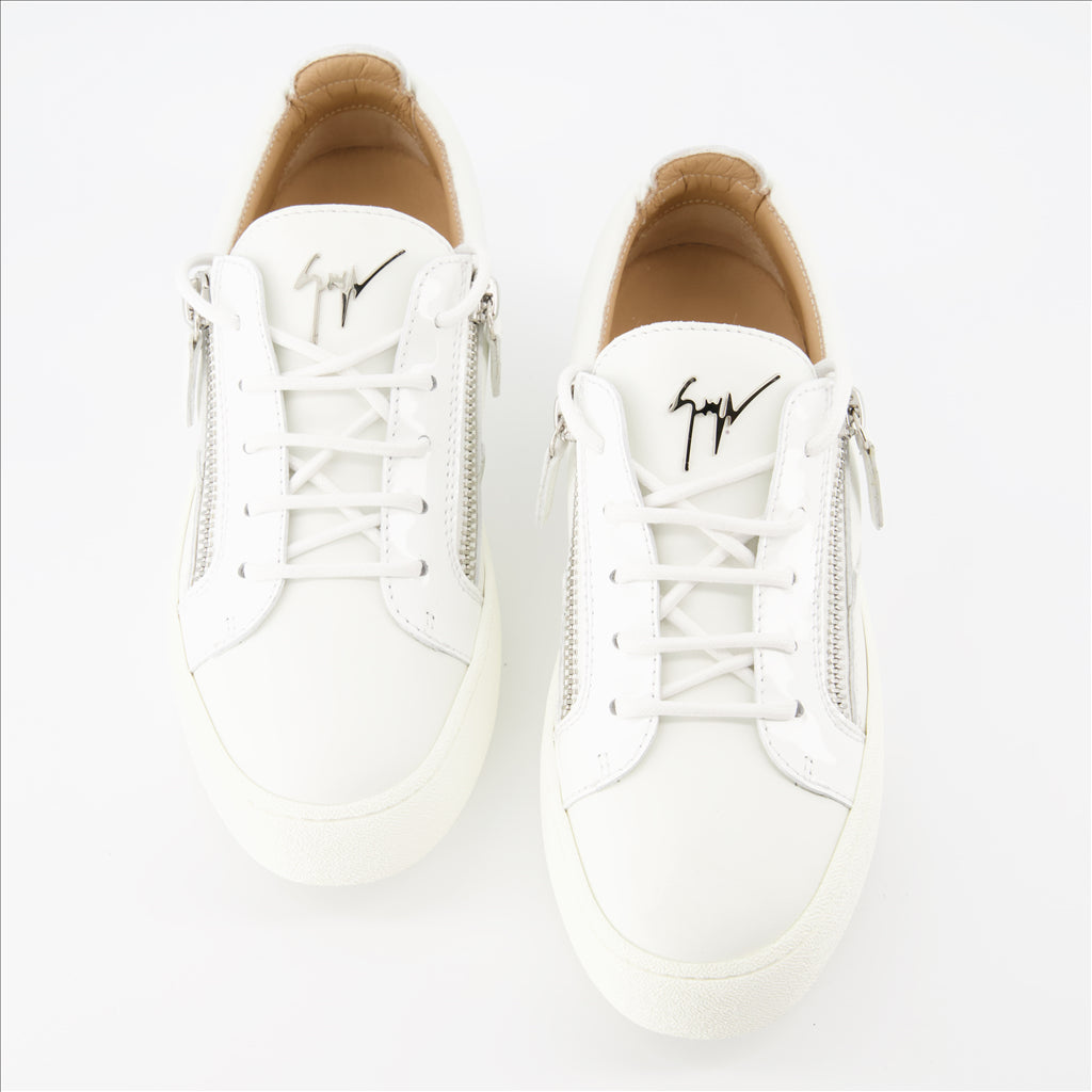 Giuseppe Zanotti, Frankie Sneakers, White Sneakers, Women's Luxury Footwear, Designer Sneakers