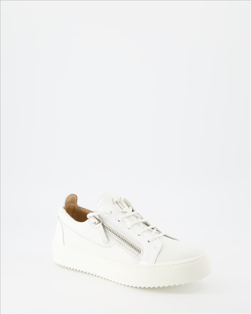 Giuseppe Zanotti, Frankie Sneakers, White Sneakers, Women's Luxury Footwear, Designer Sneakers