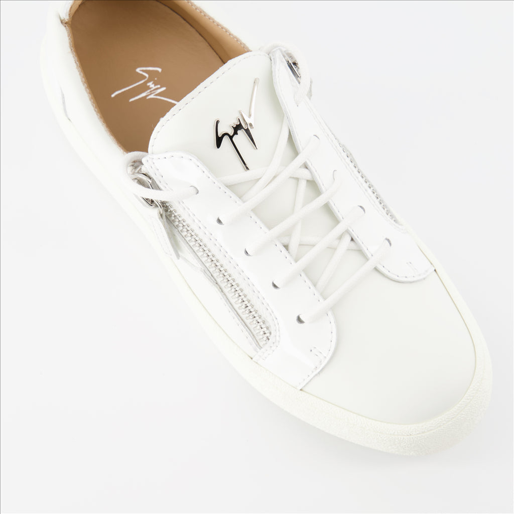 Giuseppe Zanotti, Frankie Sneakers, White Sneakers, Women's Luxury Footwear, Designer Sneakers