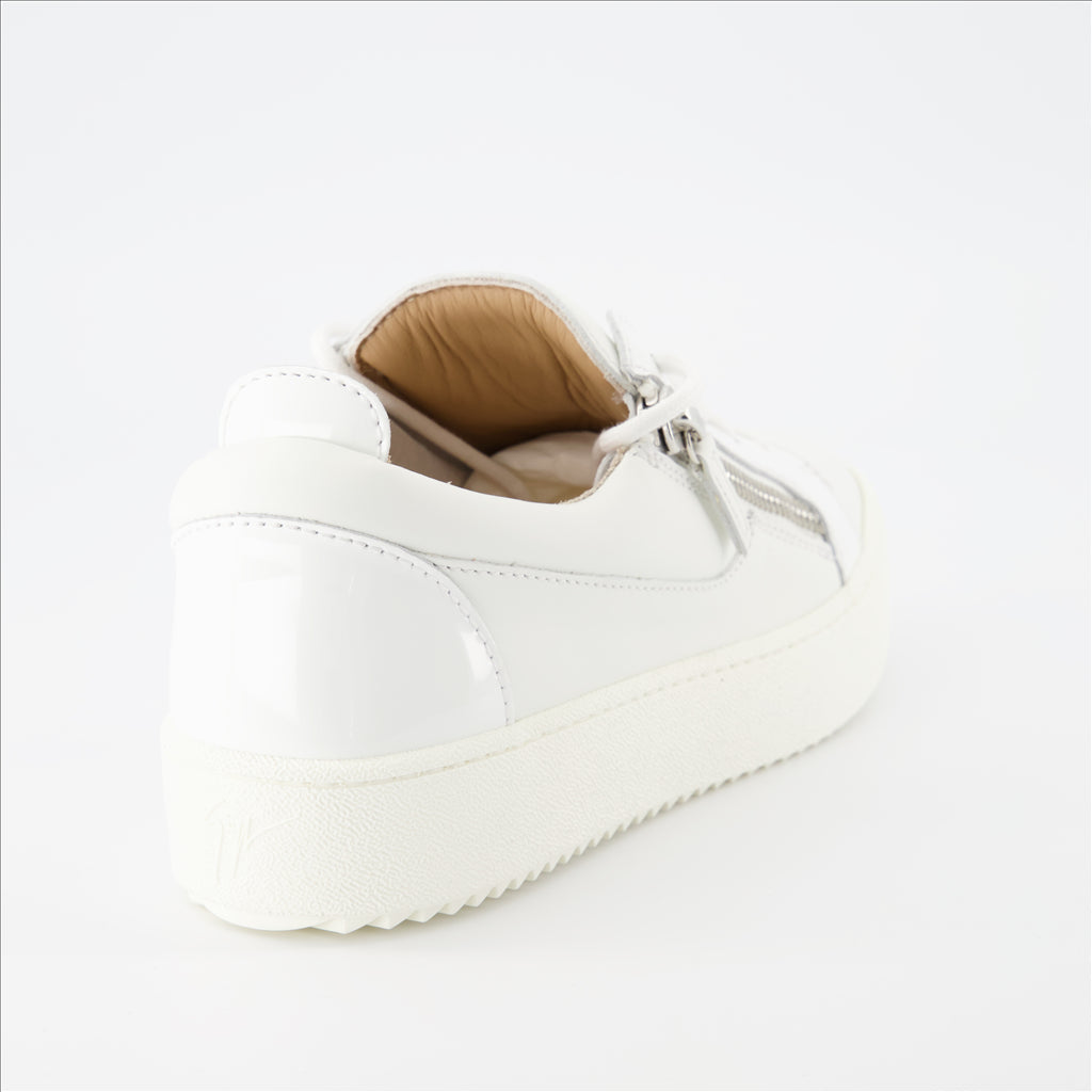 Giuseppe Zanotti, Frankie Sneakers, White Sneakers, Women's Luxury Footwear, Designer Sneakers