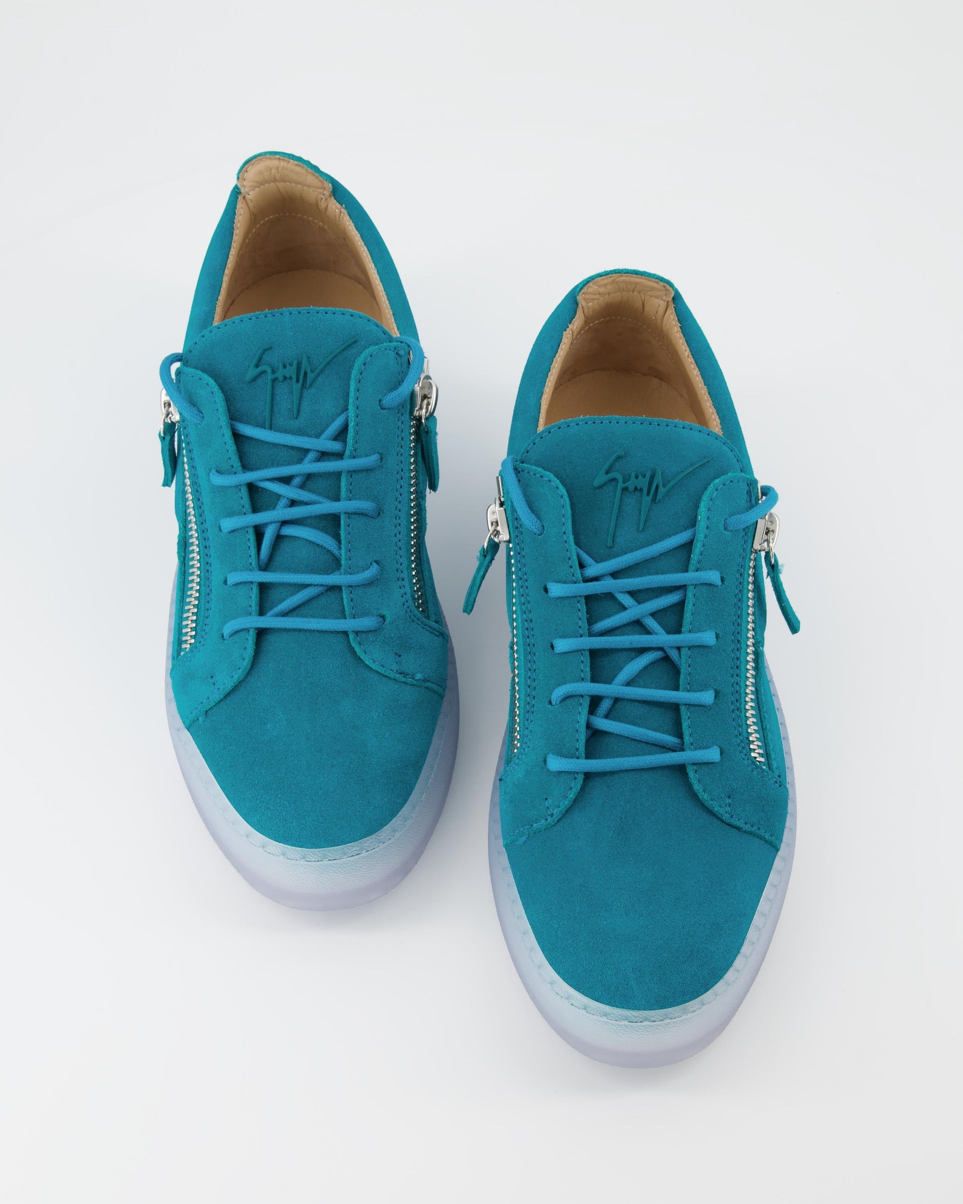 Giuseppe Zanotti, blue suede sneakers, men's luxury footwear, designer shoes, high-end fashion