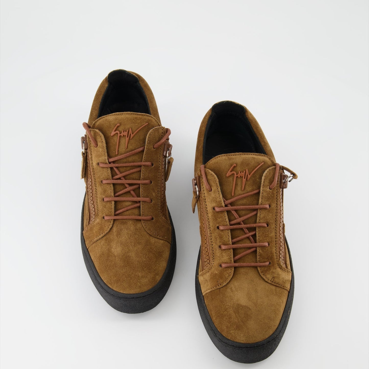 Frankie sneakers, brown suede, Giuseppe Zanotti, men's shoes, luxury