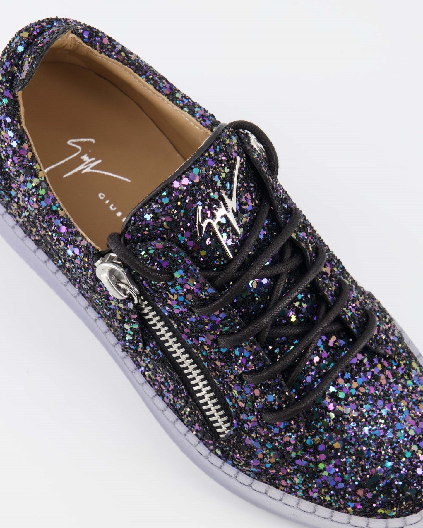 Giuseppe Zanotti, Glitter Sneakers, Luxury Footwear, Women's Fashion, High-end Sneakers