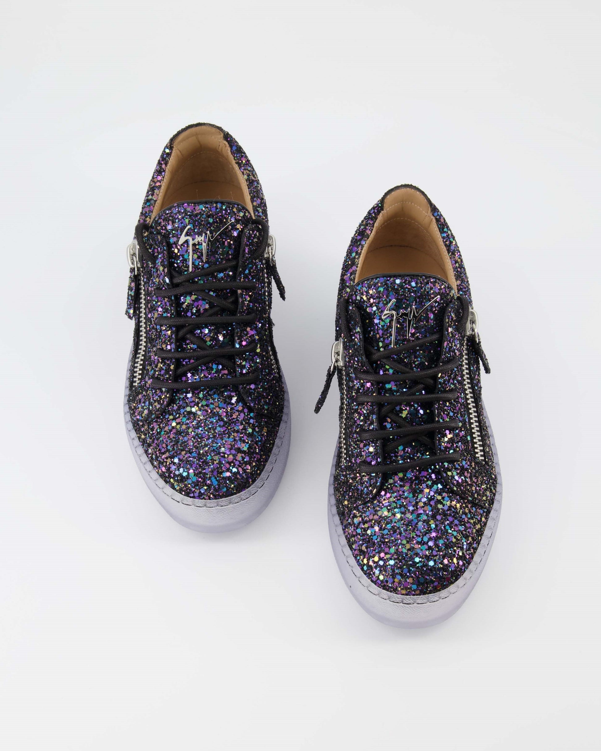 Giuseppe Zanotti, Glitter Sneakers, Luxury Footwear, Women's Fashion, High-end Sneakers