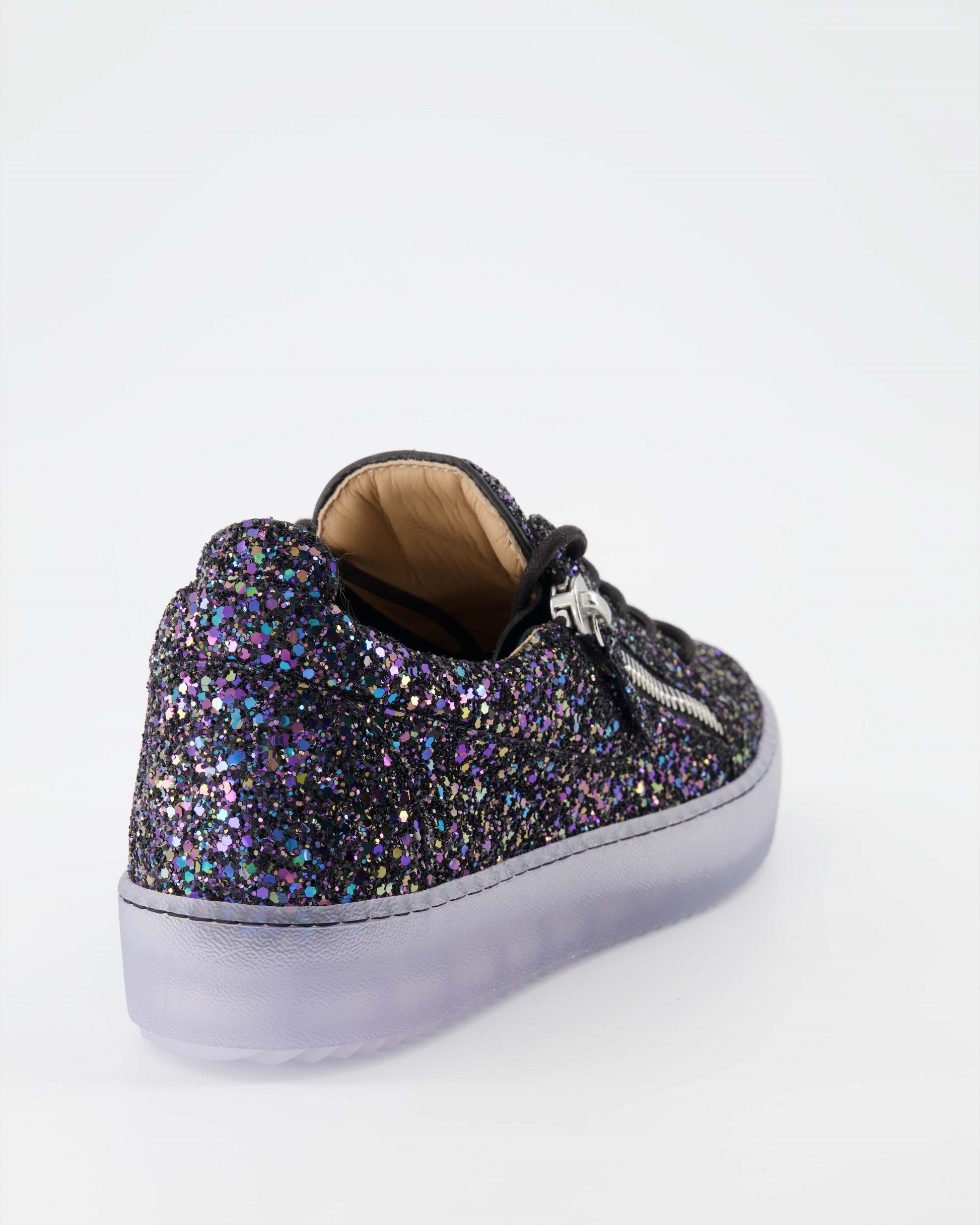 Giuseppe Zanotti, Glitter Sneakers, Luxury Footwear, Women's Fashion, High-end Sneakers