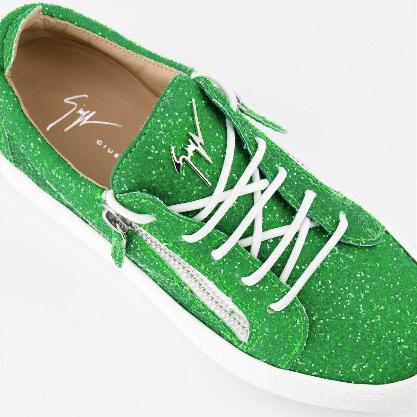 Gail Sneakers, Green Glitter, Giuseppe Zanotti, Luxury Shoes, Women's Fashion