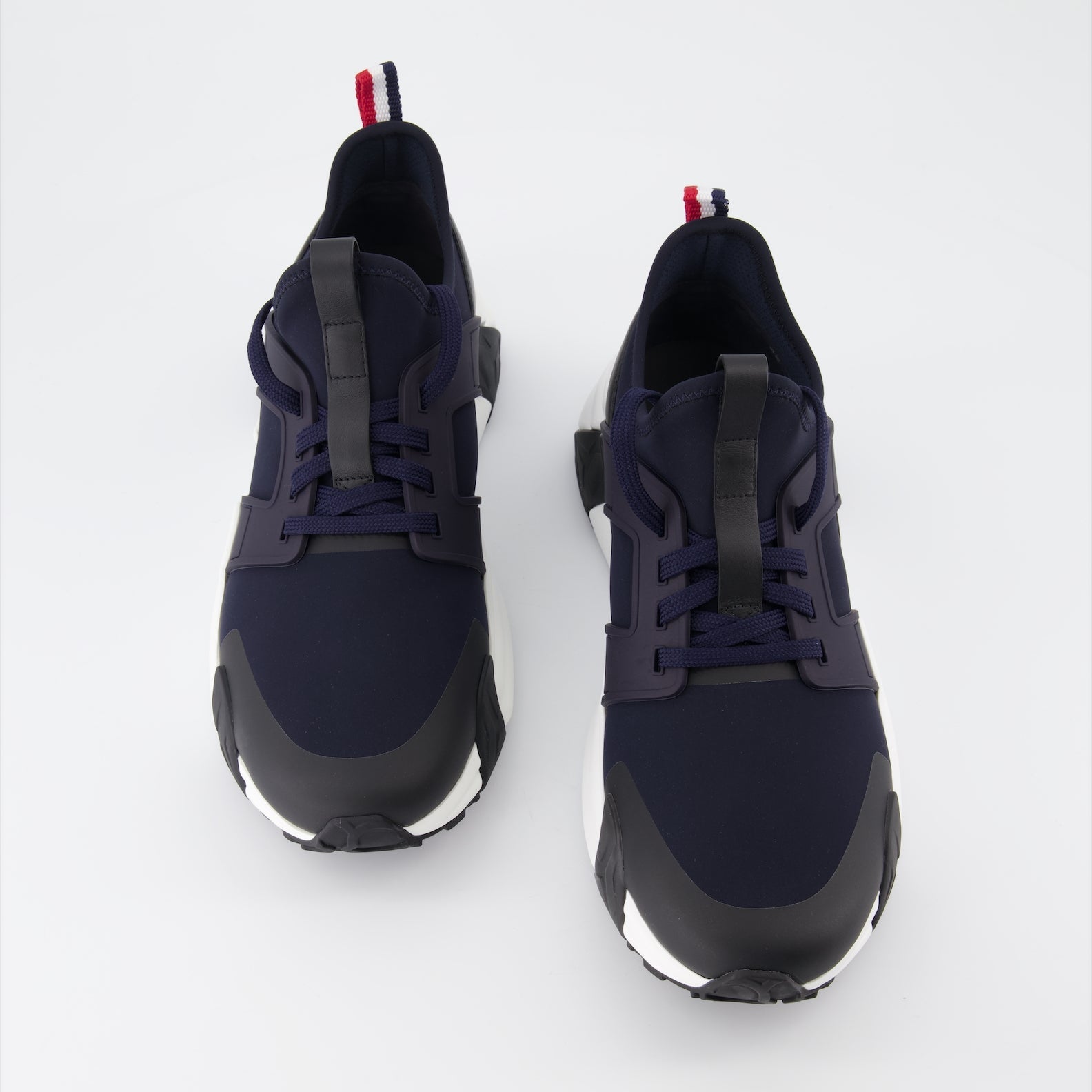 Moncler sneakers, luxury men's shoes, navy blue sneakers, high-end footwear, Lunarove Moncler