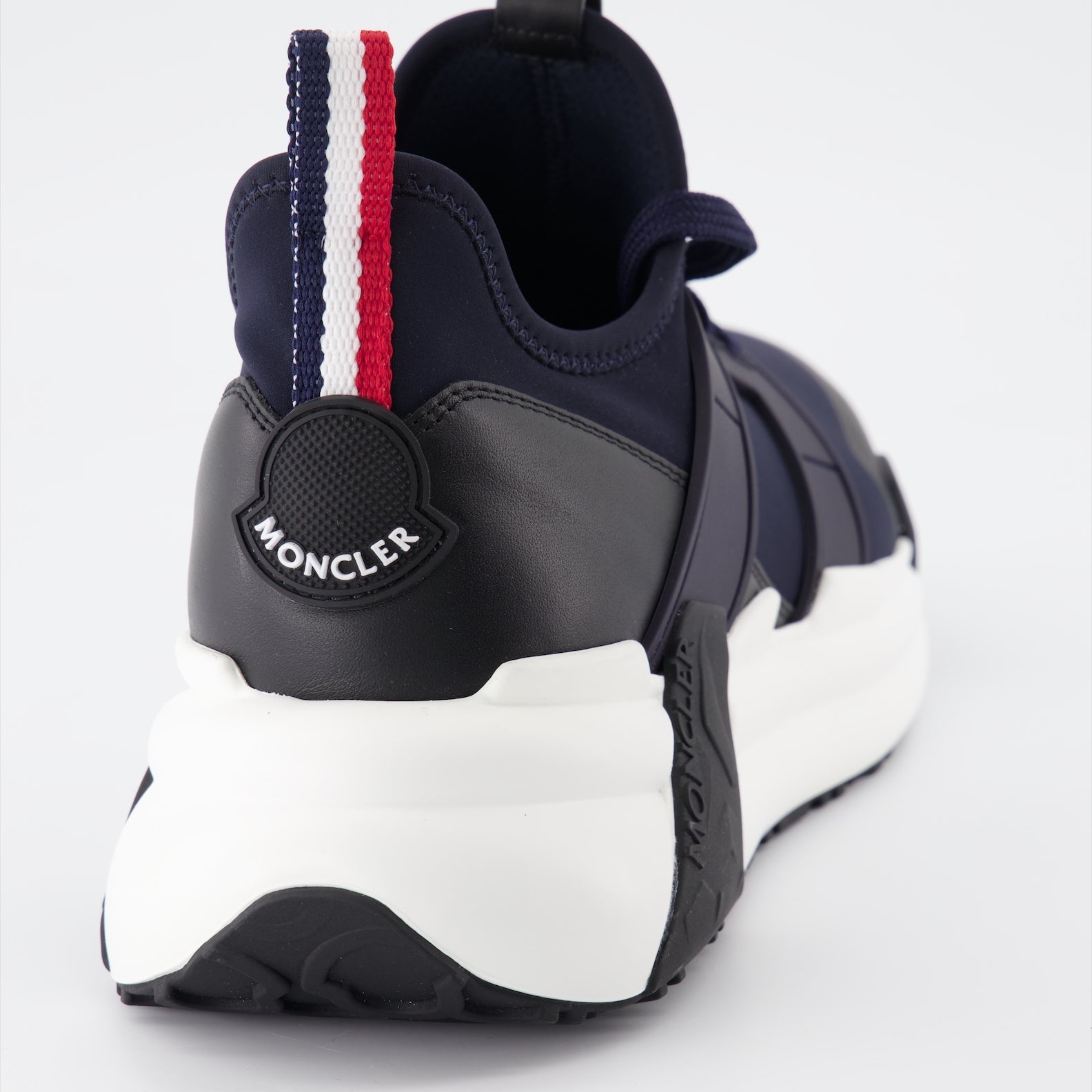 Moncler sneakers, luxury men's shoes, navy blue sneakers, high-end footwear, Lunarove Moncler