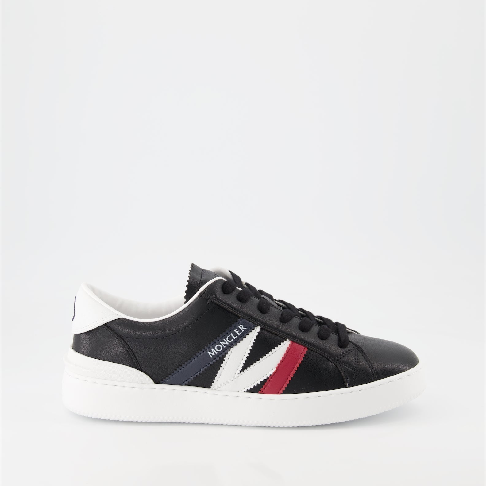 Moncler sneakers, black leather sneakers, luxury men's footwear, designer sneakers, Moncler Monaco