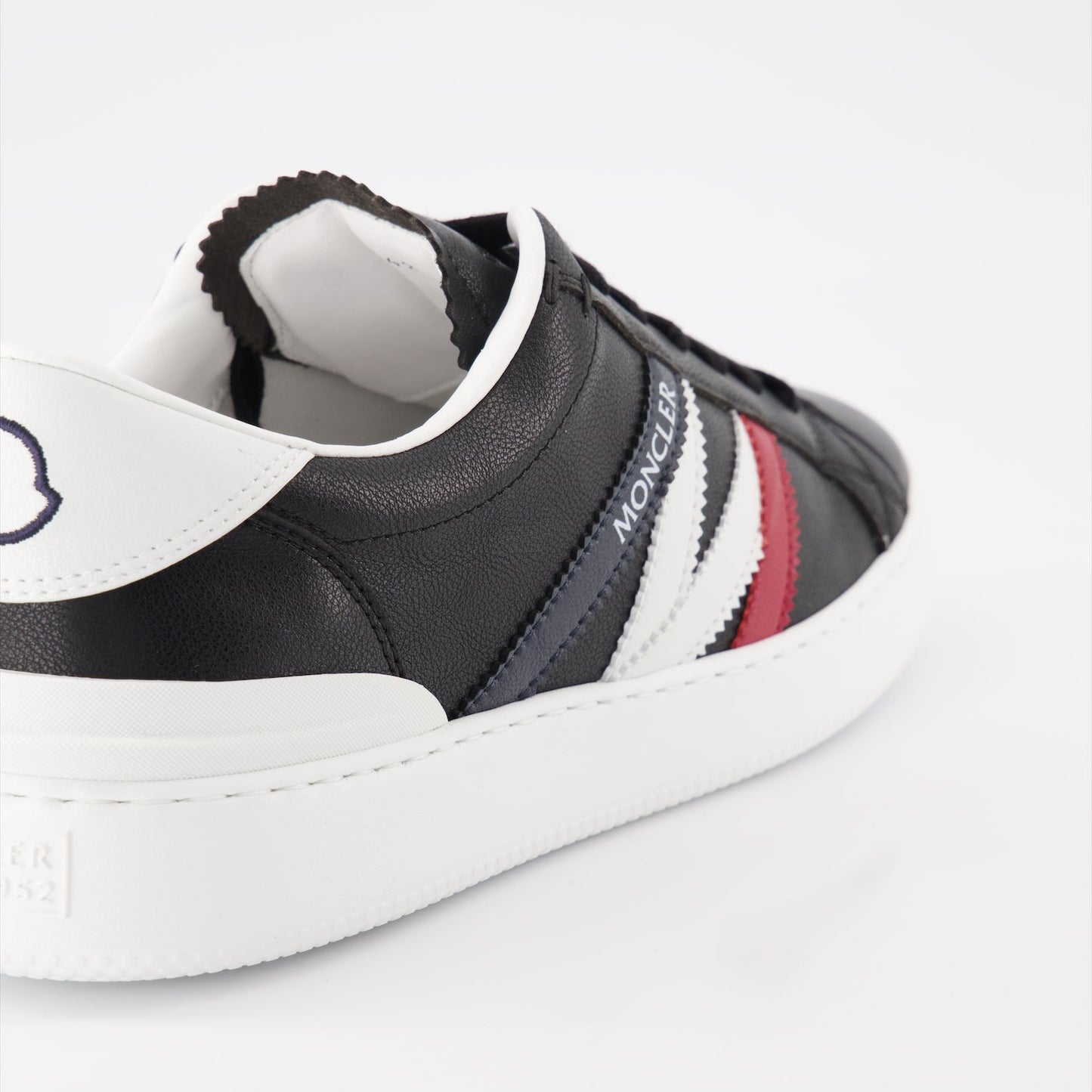 Moncler sneakers, black leather sneakers, luxury men's footwear, designer sneakers, Moncler Monaco