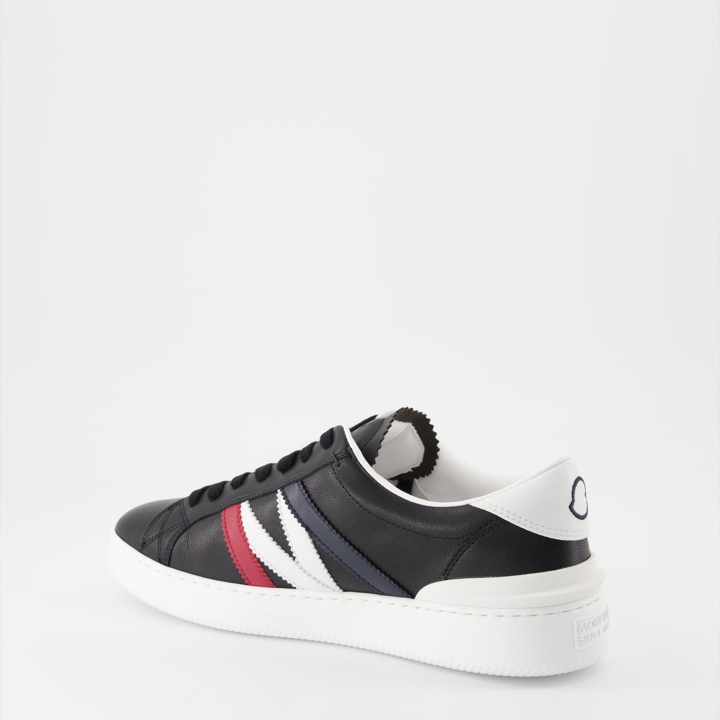 Moncler sneakers, black leather sneakers, luxury men's footwear, designer sneakers, Moncler Monaco