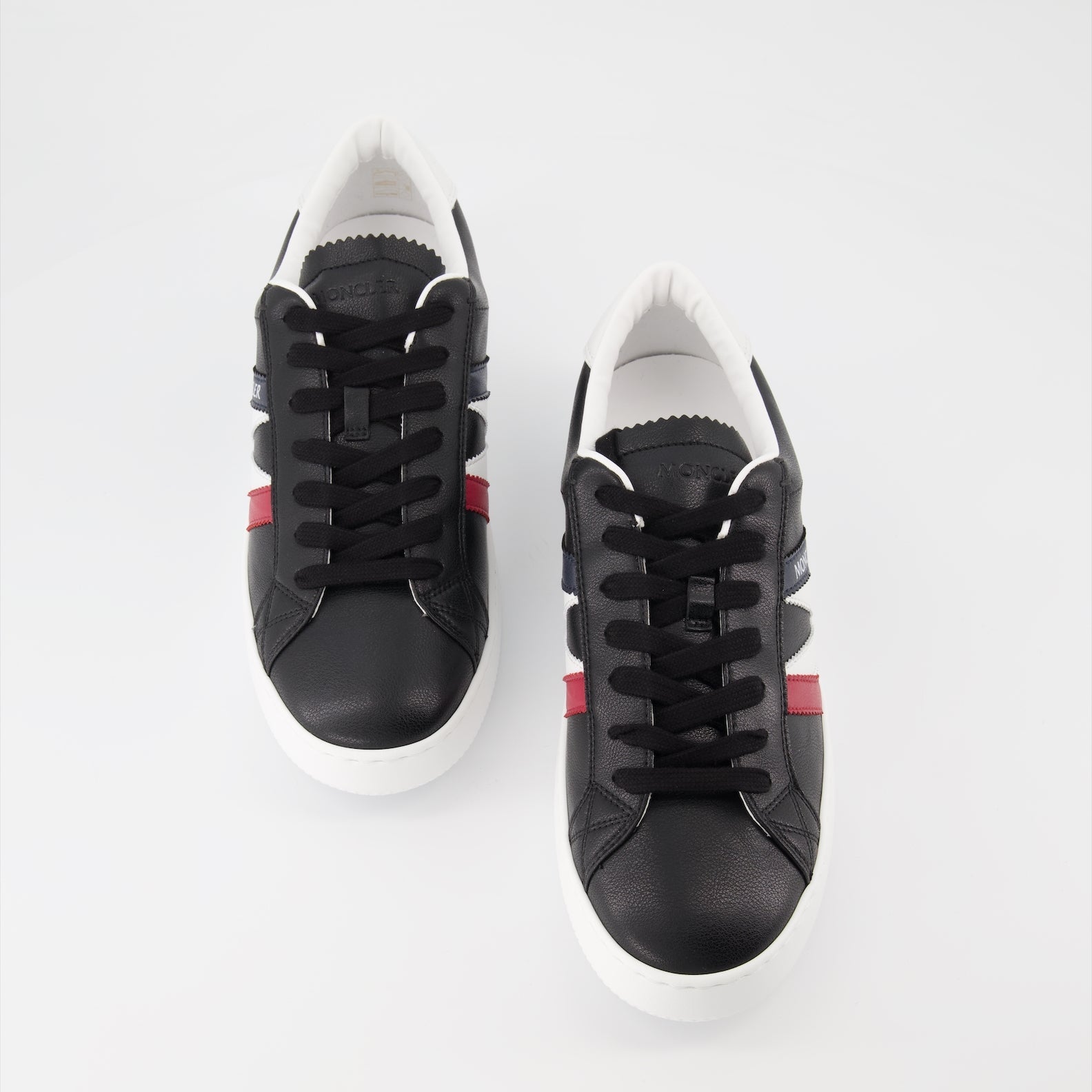 Moncler sneakers, black leather sneakers, luxury men's footwear, designer sneakers, Moncler Monaco