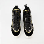 Giuseppe Zanotti sneakers, high-top leather sneakers, luxury women's sneakers, designer footwear, elegant sneakers