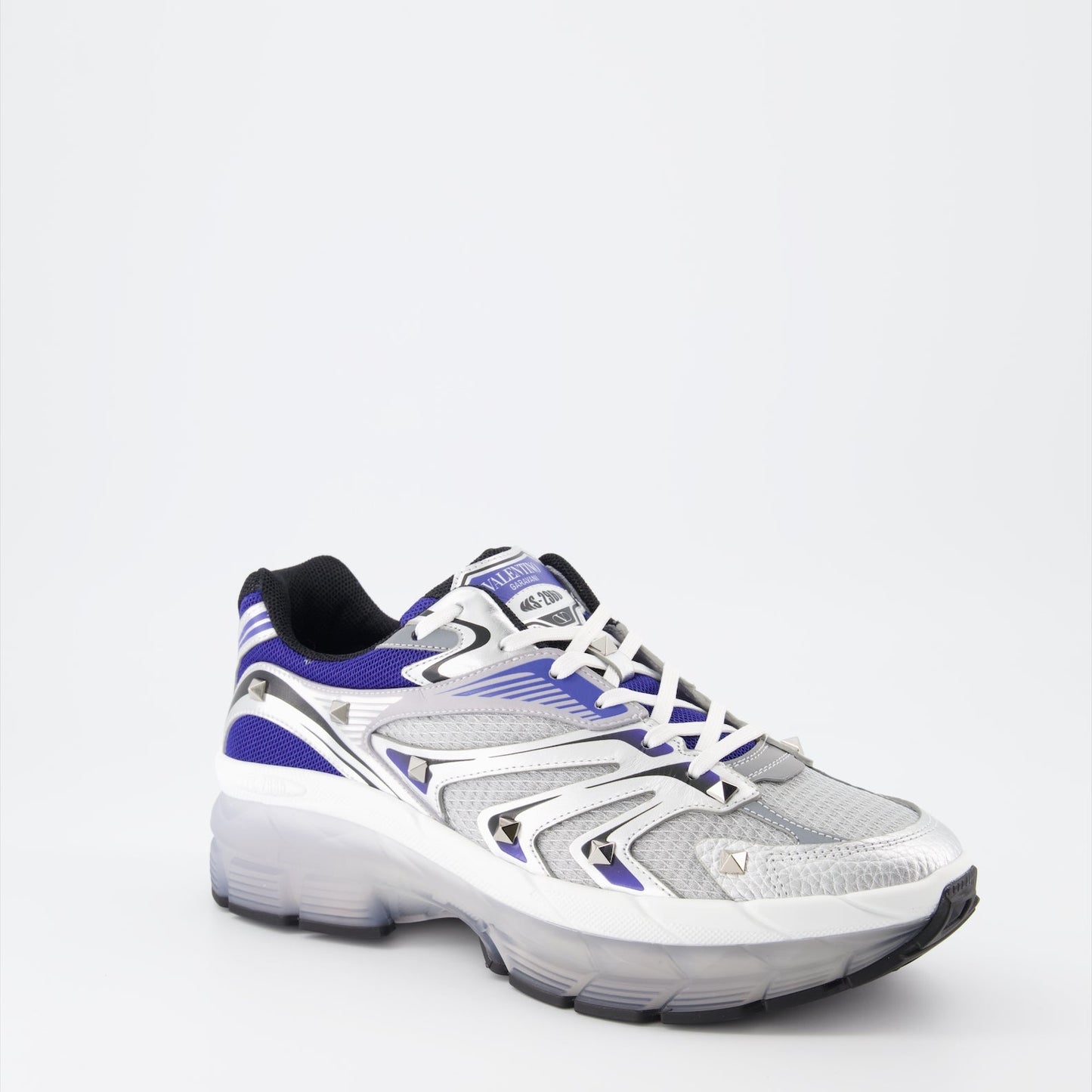 Valentino Garavani sneakers, blue silver sneakers, luxury men's footwear, designer sneakers, high-end sneakers