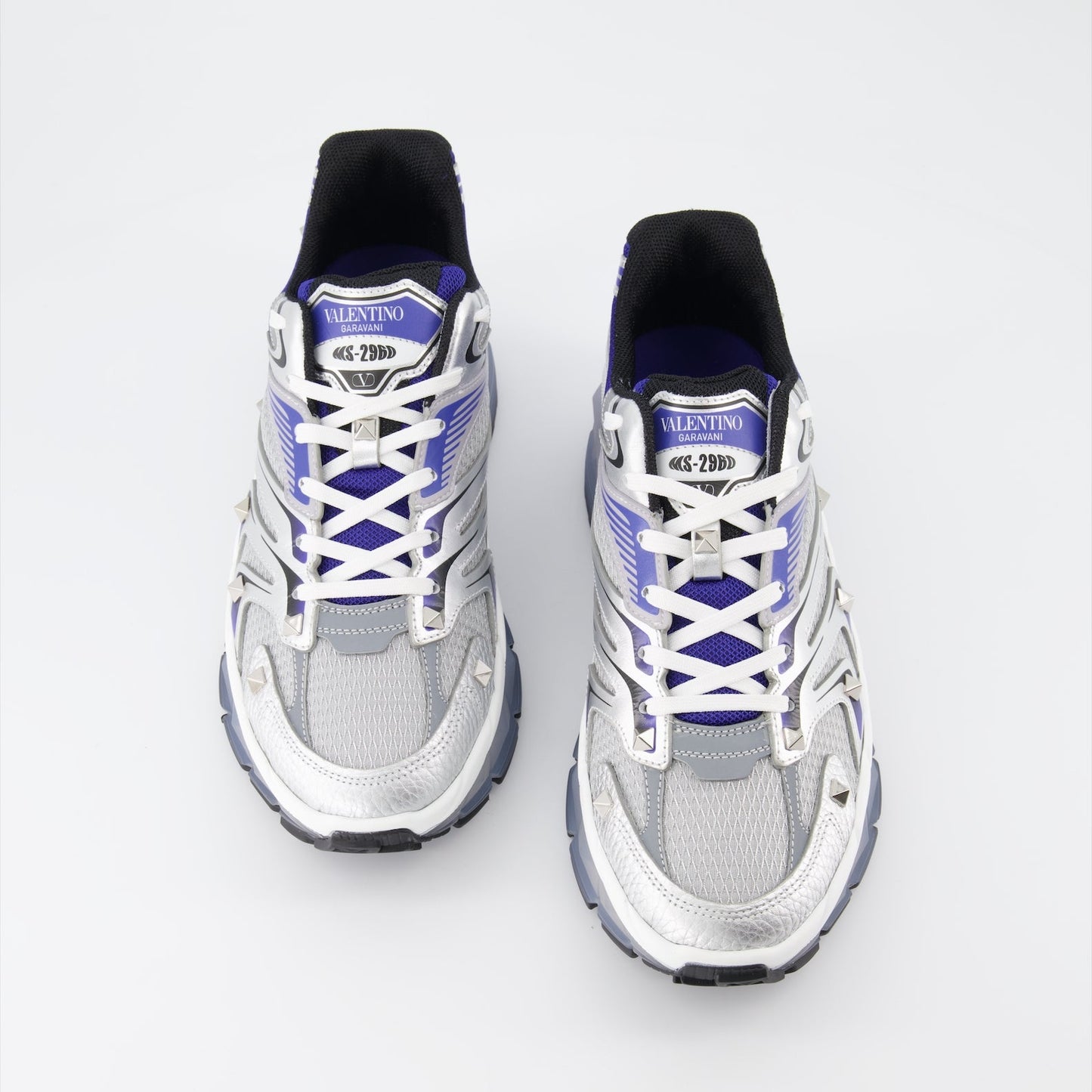 Valentino Garavani sneakers, blue silver sneakers, luxury men's footwear, designer sneakers, high-end sneakers