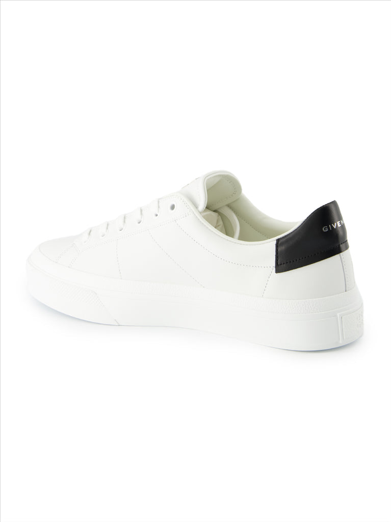 Givenchy men, luxury sneakers, black leather, elegant shoes, two-tone design