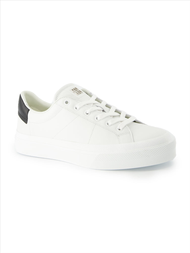 Givenchy men, luxury sneakers, black leather, elegant shoes, two-tone design