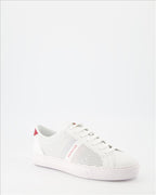 Moncler, New Monaco sneakers, luxury men's shoes, perforated white leather, Moncler sneakers
