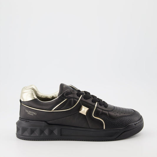 Valentino Garavani, luxury sneakers, men's fashion, designer footwear, black and gold sneakers