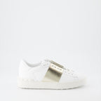Valentino Garavani, Women's luxury sneakers, Gold-white sneakers, Designer footwear, High-end fashion
