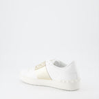 Valentino Garavani, Women's luxury sneakers, Gold-white sneakers, Designer footwear, High-end fashion