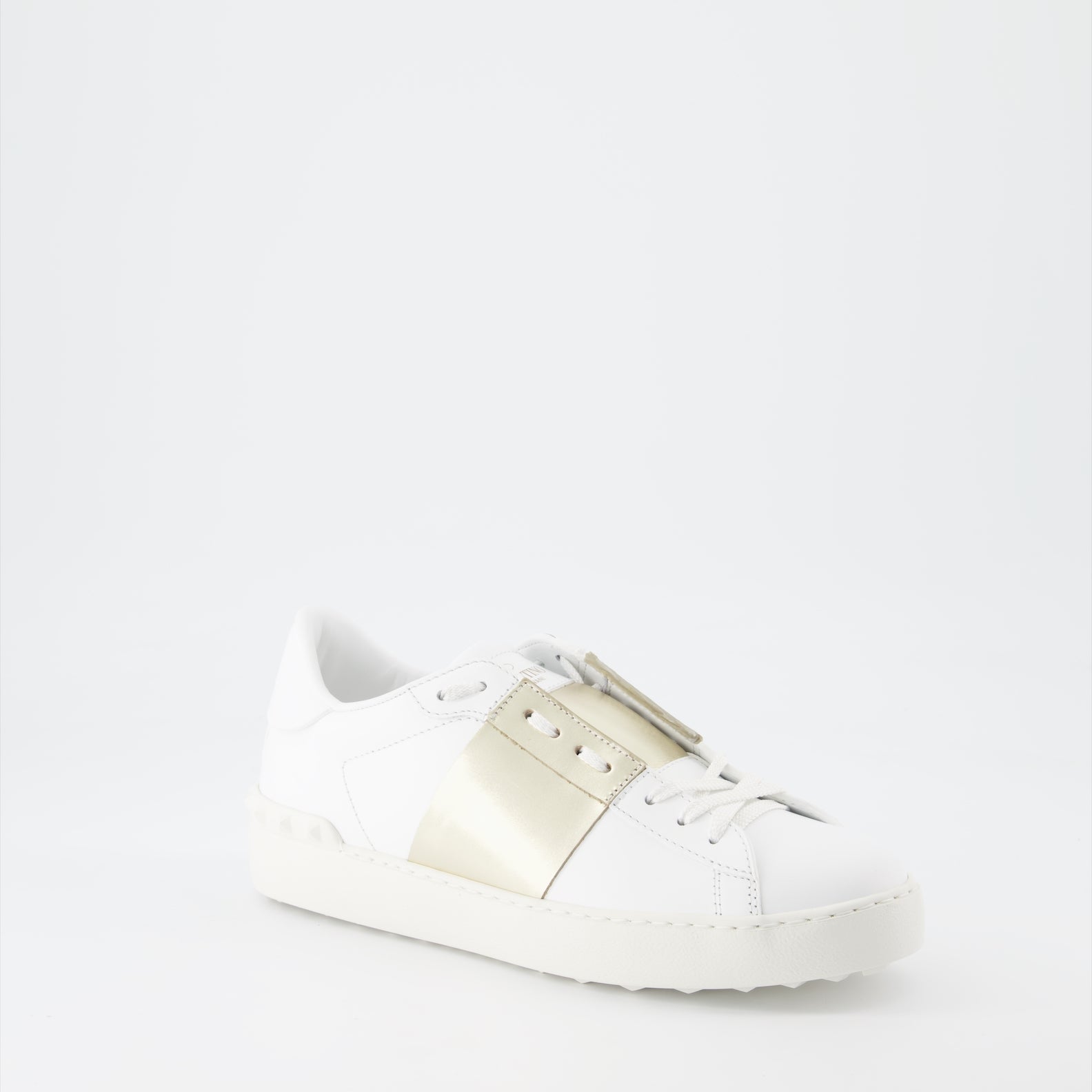 Valentino Garavani, Women's luxury sneakers, Gold-white sneakers, Designer footwear, High-end fashion