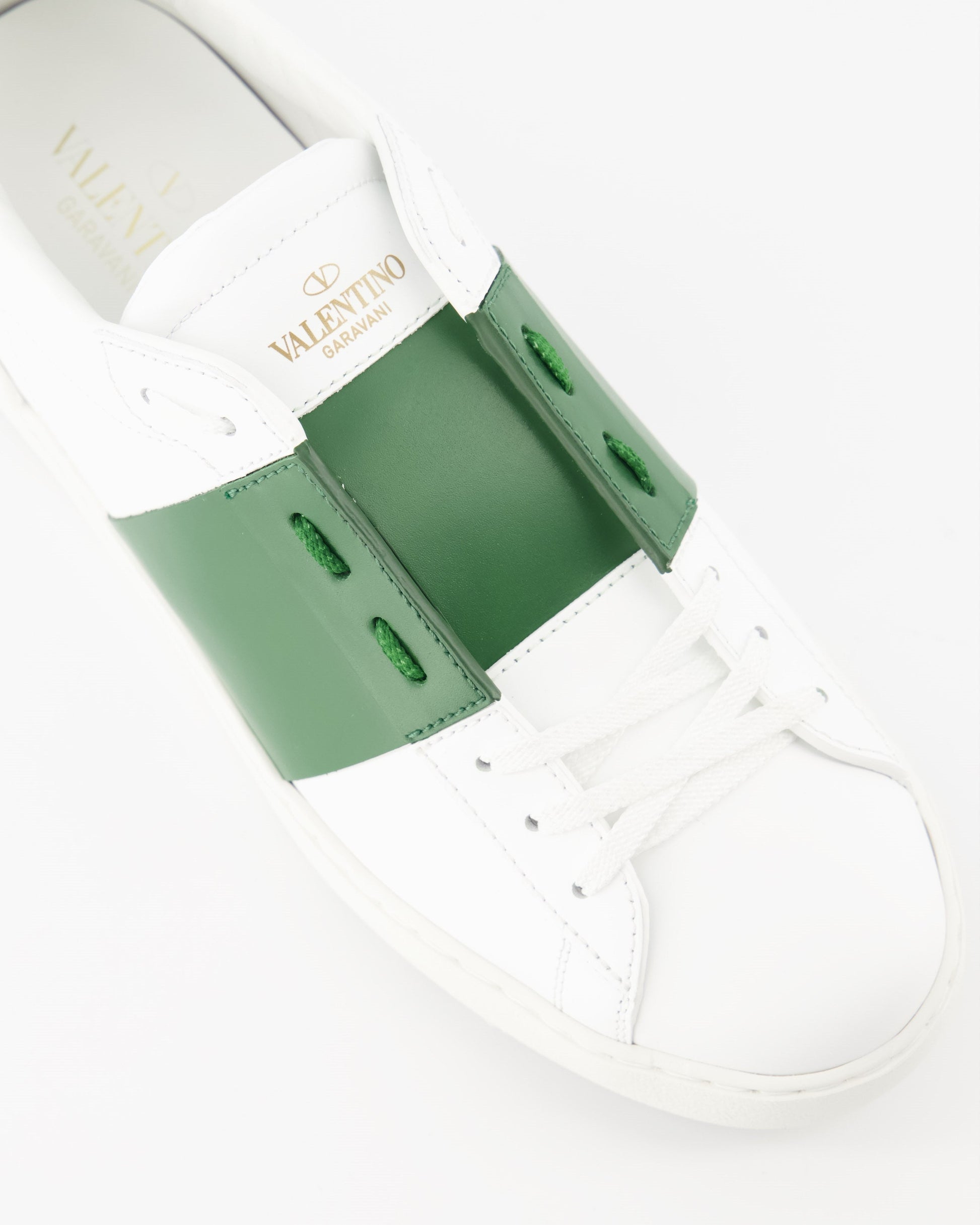 Valentino Garavani, white-green sneakers, luxury, elegant, comfort