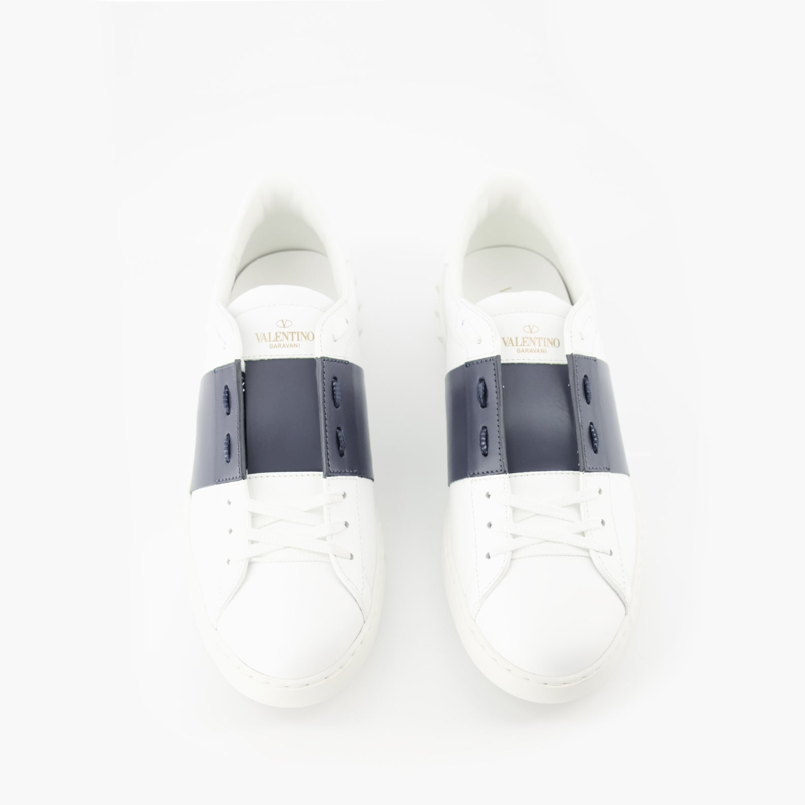 Valentino Garavani sneakers, blue-white sneakers, luxury leather sneakers, designer men's footwear, high-end sneakers