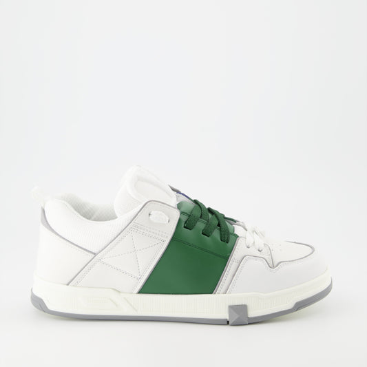 Valentino sneakers, luxury men's footwear, designer green sneakers, high-end skate shoes, white leather sneakers