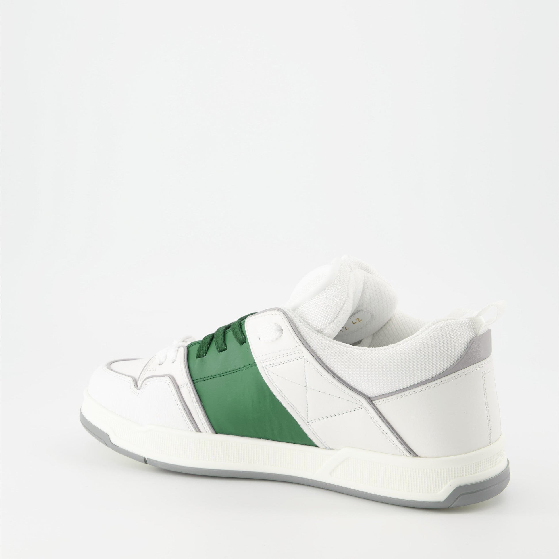 Valentino sneakers, luxury men's footwear, designer green sneakers, high-end skate shoes, white leather sneakers