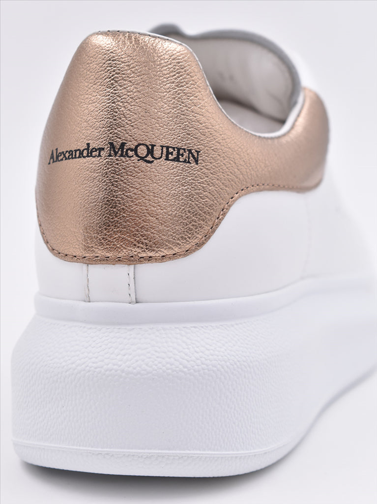 Alexander McQueen sneakers, luxury sneakers, white leather sneakers, rose gold sneakers, women's designer footwear