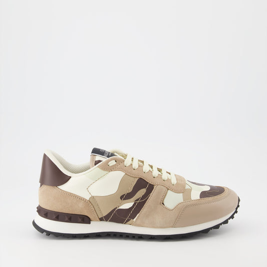 Valentino Garavani, Rockrunner Sneakers, Men's luxury footwear, Designer sneakers, Beige casual shoes