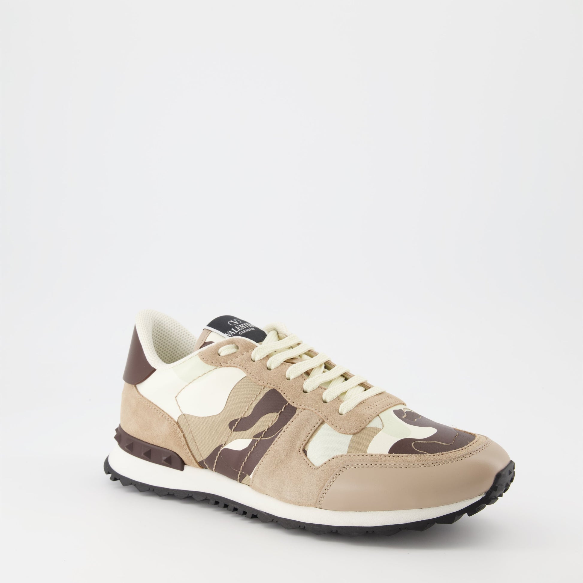 Valentino Garavani, Rockrunner Sneakers, Men's luxury footwear, Designer sneakers, Beige casual shoes