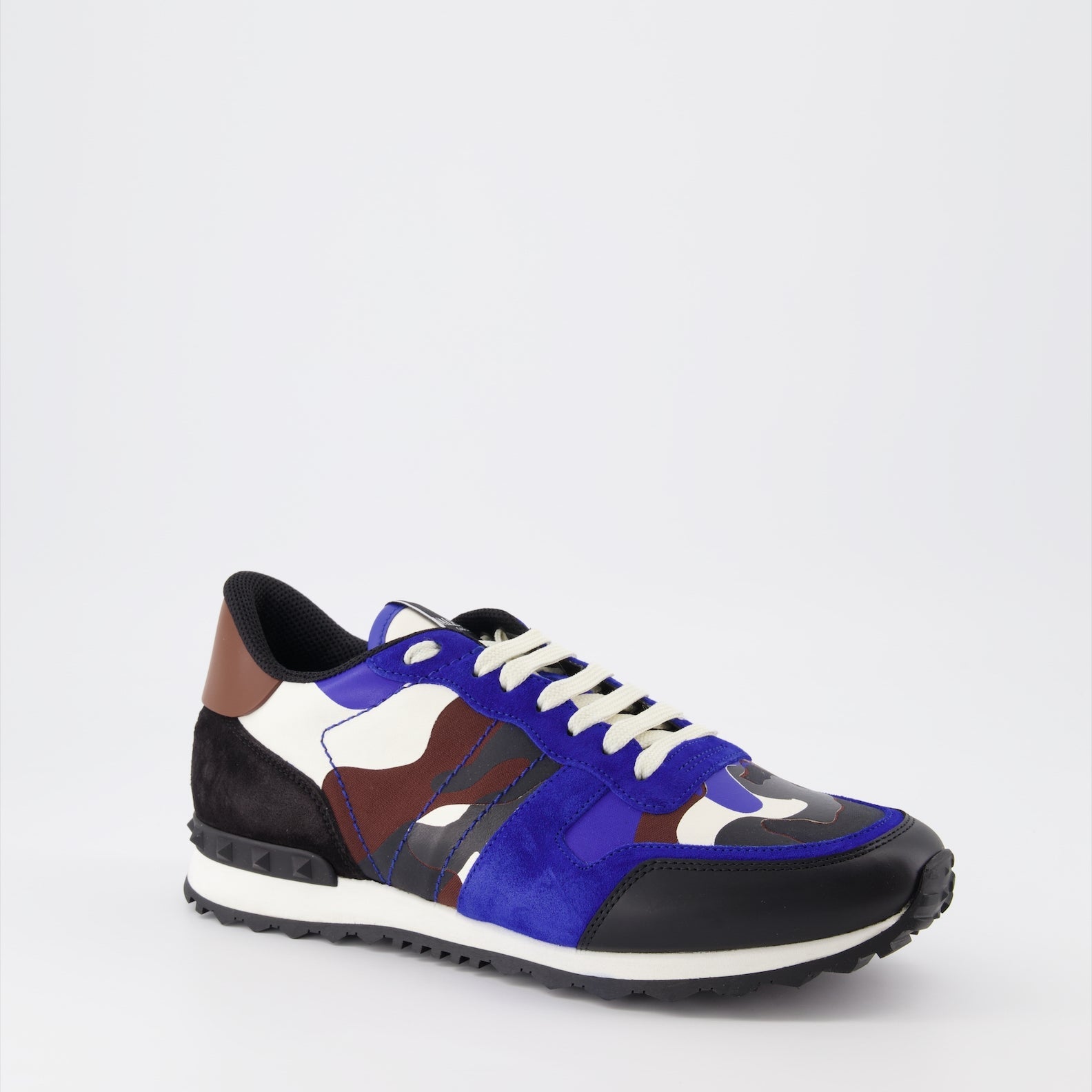 Valentino Garavani, Rockrunner Sneakers, Men's Luxury Sneakers, Blue-Brown Sneakers, Designer Footwear