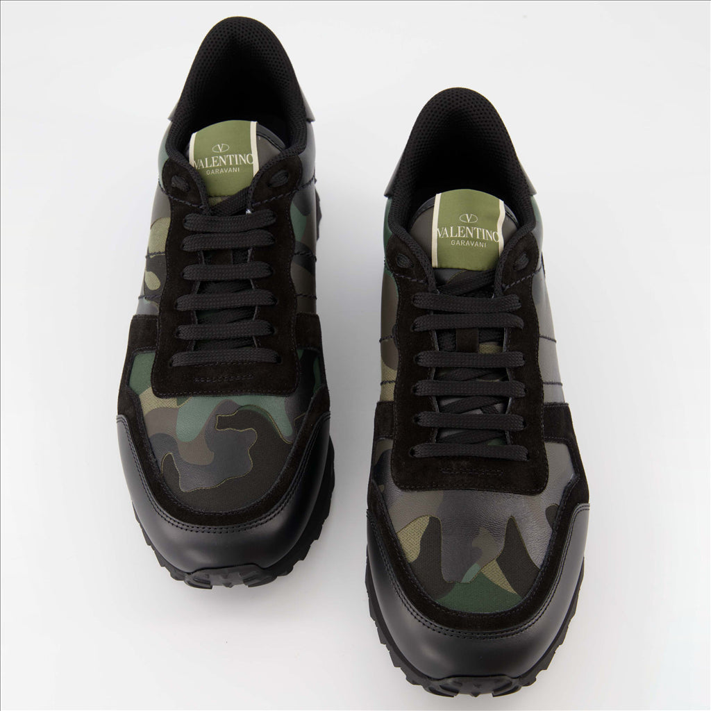 Valentino Garavani, men's sneakers, camouflage, Rockrunner, high-end