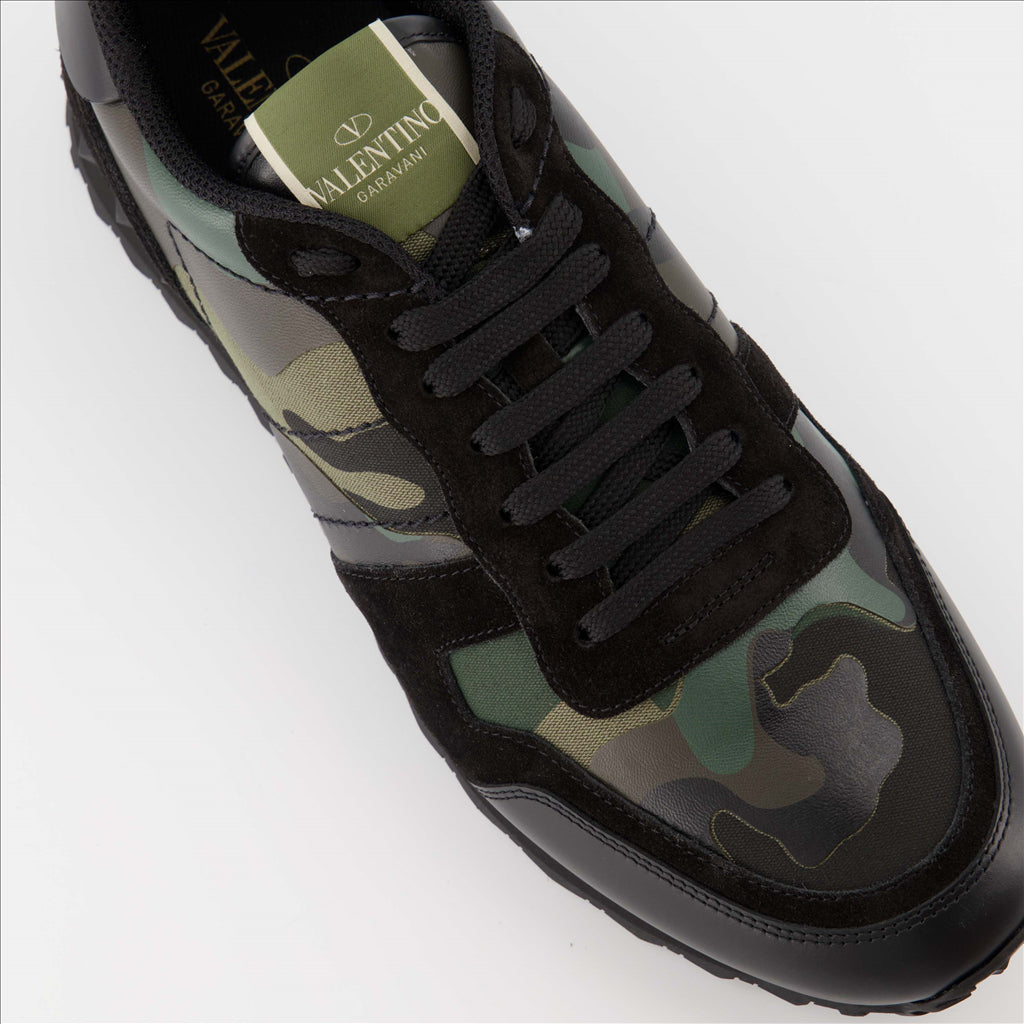 Valentino Garavani, men's sneakers, camouflage, Rockrunner, high-end