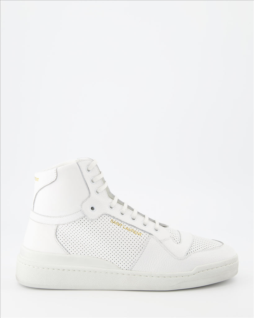 Saint Laurent, High Top Sneakers, Men's Luxury Shoes, White Sneakers, SL24