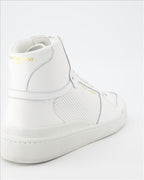 Saint Laurent, High Top Sneakers, Men's Luxury Shoes, White Sneakers, SL24