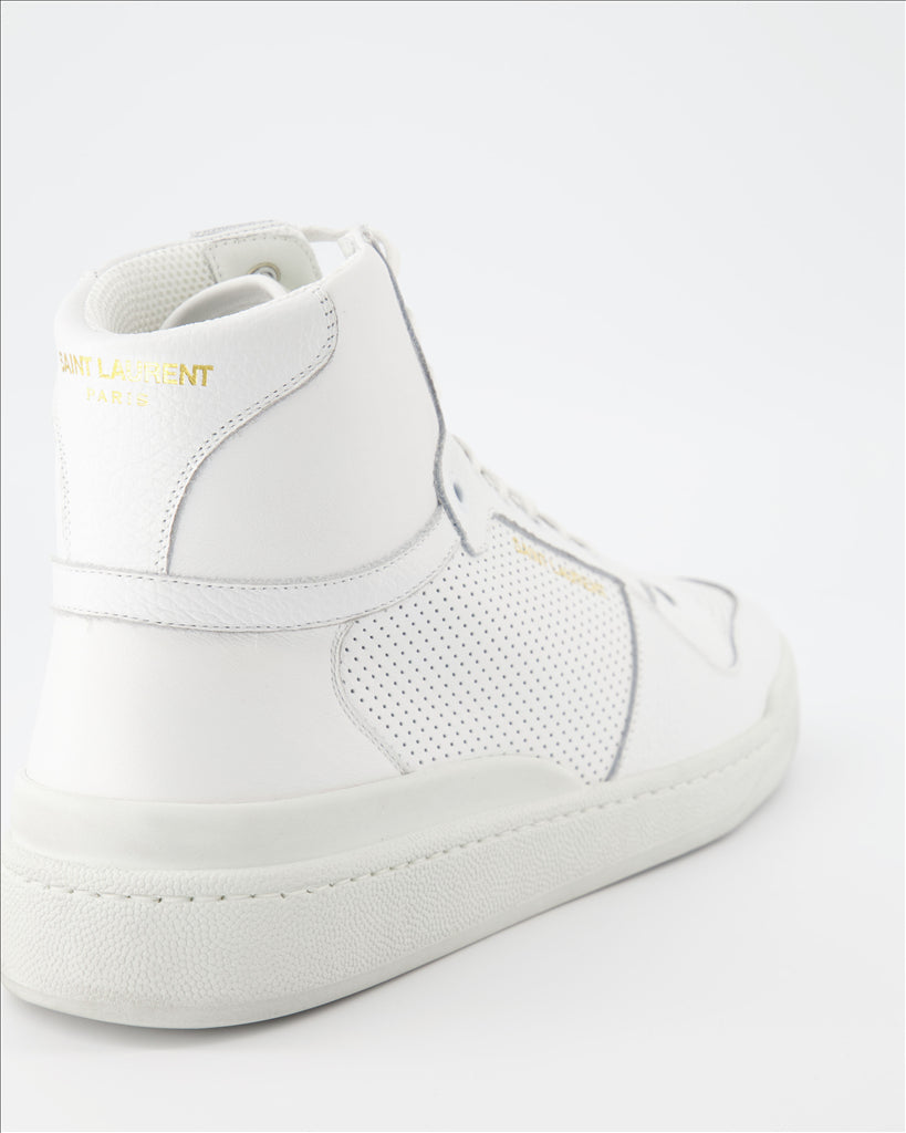 Saint Laurent, High Top Sneakers, Men's Luxury Shoes, White Sneakers, SL24