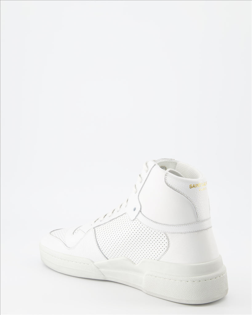 Saint Laurent, High Top Sneakers, Men's Luxury Shoes, White Sneakers, SL24