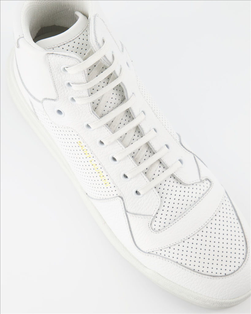 Saint Laurent, High Top Sneakers, Men's Luxury Shoes, White Sneakers, SL24