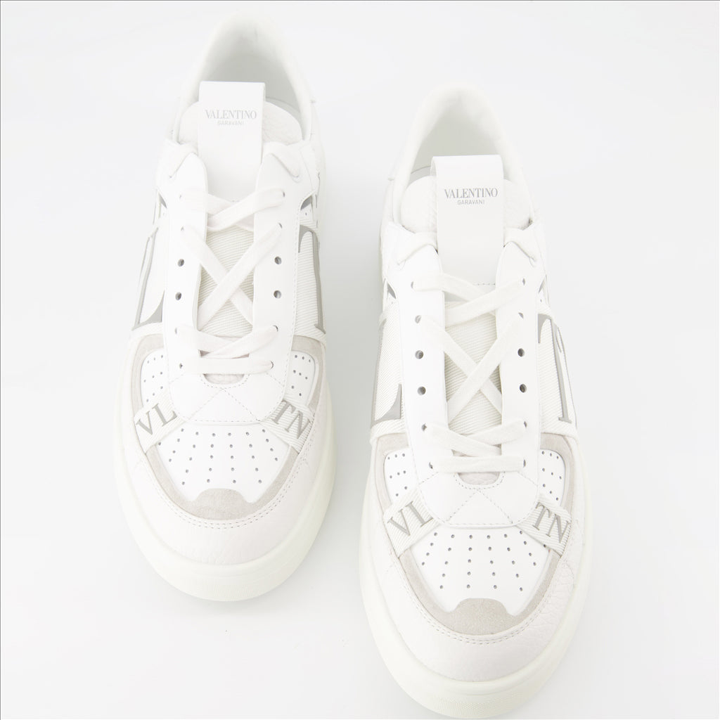 White sneakers, Valentino Garavani, men's shoes, sleek design, high-end style